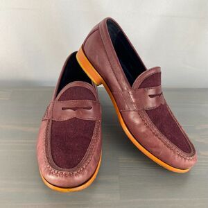 Cole Haan VTG Y2K Air Penny Loafer Men 10.5M Burgundy Wool Leather Old Money